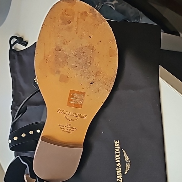 ZADIG & VOLTAIRE Cecilia Sandals Black Suede - Womens FR39 / US8 - Picture 5 of 13